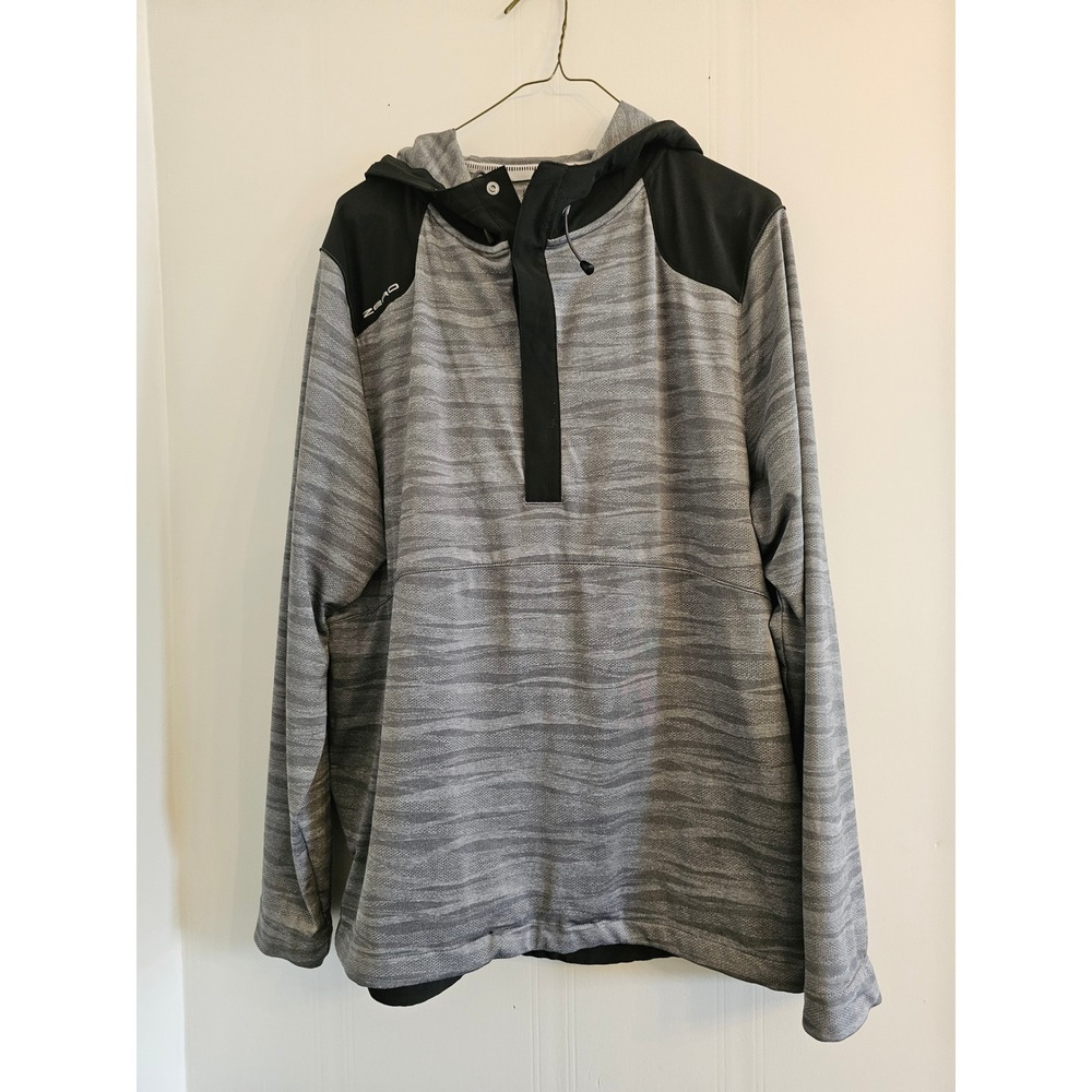 Zero Restriction Hoodie Men‎ Large Gray Jacquard golf Performance 1/4 Pullover